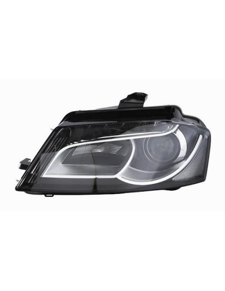 FARO FANALE PROIETTORE ANTERIORE AUDI A3 2009 XENON C/MOTORE PARAB. NERA DX DEPO 10167
