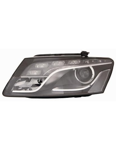FARO FANALE PROIETTORE ANTERIORE AUDI Q5 2008 XENON C/MOTORE PARAB. NERA A LED DX DEPO 10409