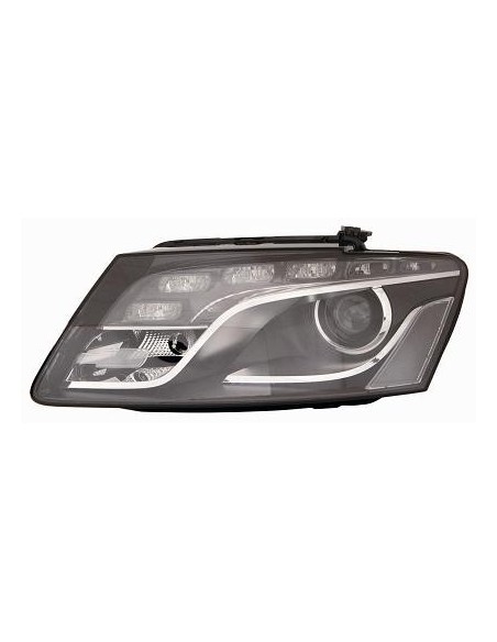 FARO FANALE PROIETTORE ANTERIORE AUDI Q5 2008 XENON C/MOTORE PARAB. NERA A LED DX DEPO 10409