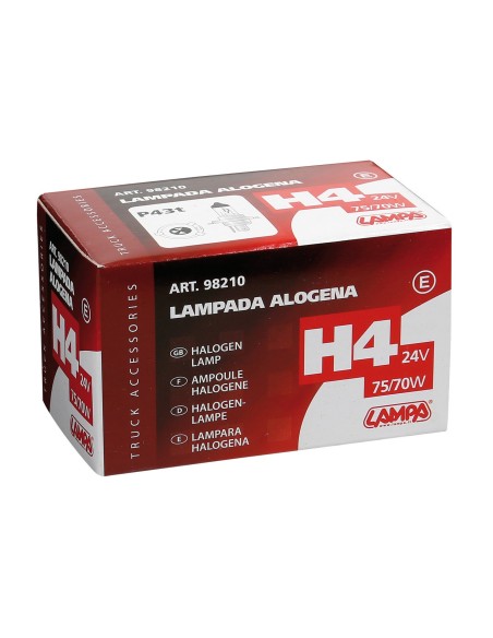 LAMPADINA H4 24V 75/70W P43T SCATOLA 98210 LAMPA
