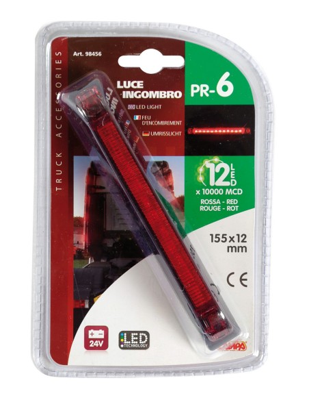 LUCE INGOMBRO PR6 12LED 24V ROSSA 98456 LAMPA