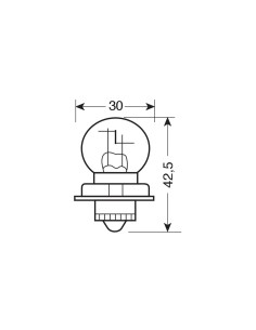 12V Lampada asimmetrica - S3 asymmetric - 30W - P26s - 1 pz  - Scatola 2