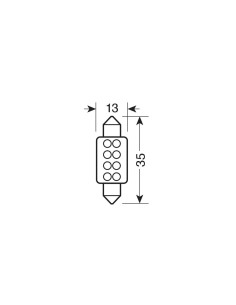 LAMPADINA 10MMX36MM MEGA-BRITE 8 LED BIANCO 58434 LAMPA 2