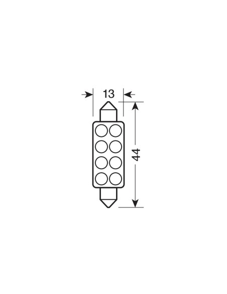 LAMPADINA 10MMX44MM MEGA-BRITE 8 LED BIANCO 58439 LAMPA