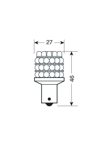 LAMPADINA 36 LED ROSSO BA15S 58441 LAMPA