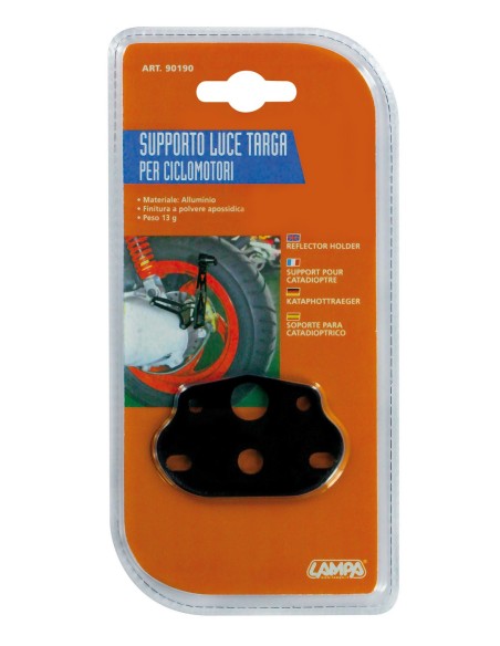 Supporto luce targa per ciclomotori