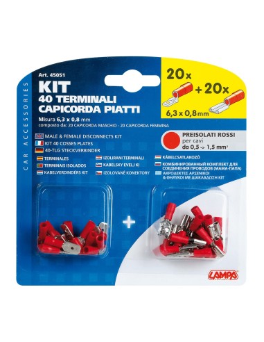 KIT 40 CAPICORDA PIATTI ROSSO I 45051 LAMPA