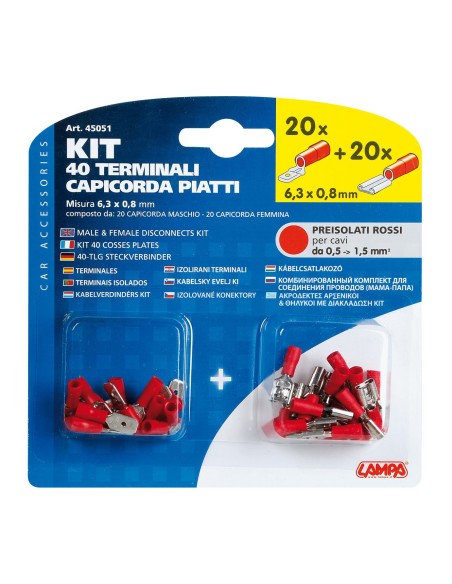 KIT 40 CAPICORDA PIATTI ROSSO I 45051 LAMPA
