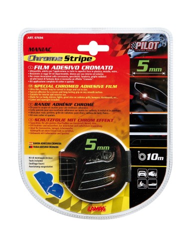PROFILO ADESIVO STRIPE MANIAC -CHROME 5MM. 07694 LAMPA