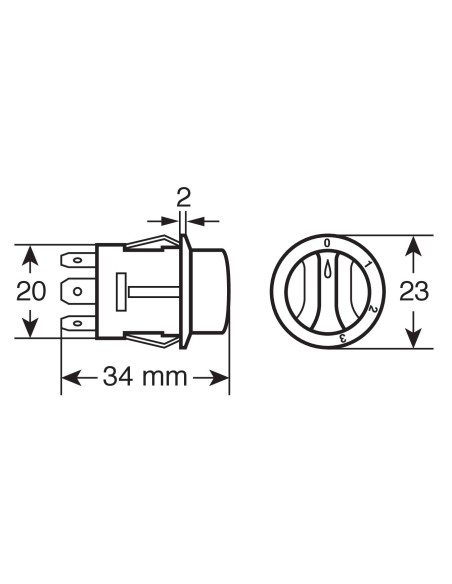 INTERRUTTORE 12/24V 4 VIE 45566 LAMPA