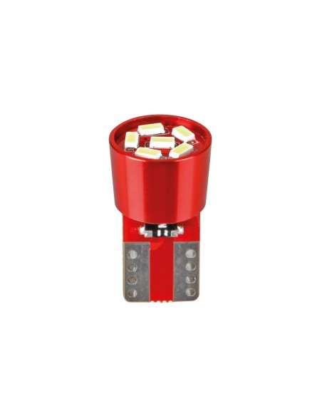 12V Led series - 6 Led SMD - (T10) - W2,1x9,5d - 2 pz  - Scatola - Bianco - Doppia polarità - Resistenza incorporata
