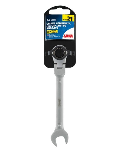 Chiave combinata con cricchetto snodato - 21 mm