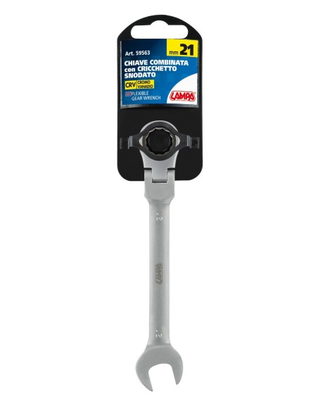Chiave combinata con cricchetto snodato - 21 mm