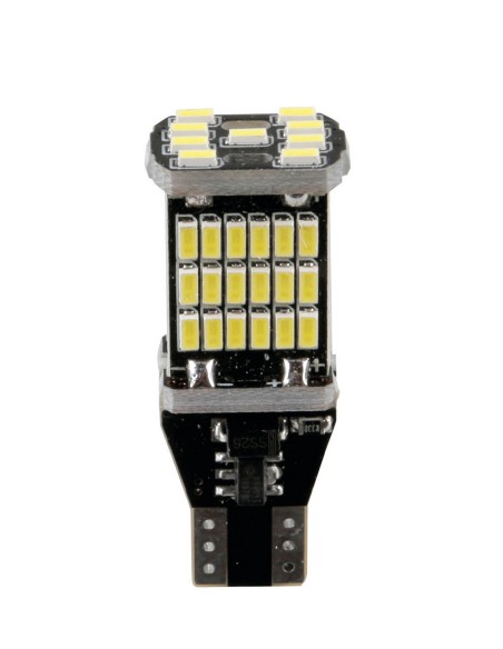 12V Led series - 45 Led SMD - (W16W) - W2,1x9,5d - 2 pz  - Scatola - Bianco - Doppia polarità