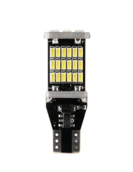 12V Led series - 45 Led SMD - (W16W) - W2,1x9,5d - 2 pz  - Scatola - Bianco - Doppia polarità