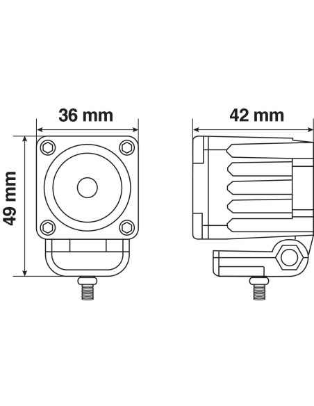 FARO AUSILIARIO QUADRATO 10W 1 LED LUCE AMPIA