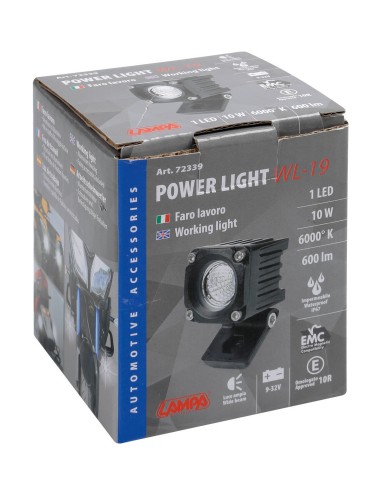 FARO AUSILIARIO QUADRATO 10W 1 LED LUCE AMPIA