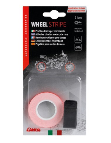WHEEL STRIPE ROSSO FLUO CON APPLICATORE 7MM X 6 M