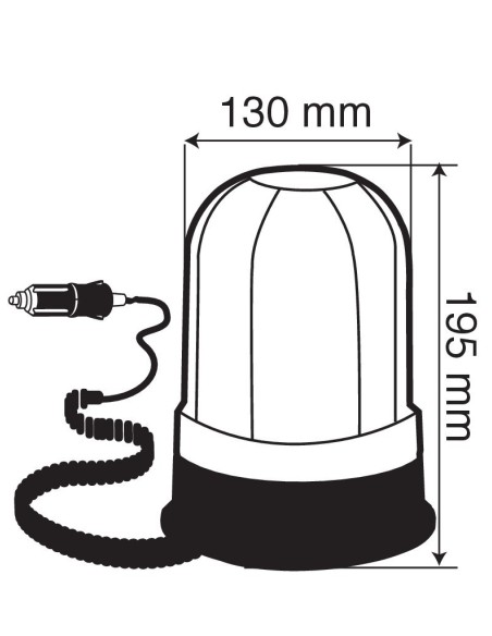 RH-2, luce di segnalazione alogena con base magnetica e ventosa, 12/24V