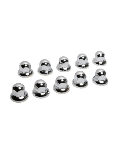 Dome, Set 10 copribulloni testa tonda in acciaio inox - Ø 32 mm - Cromo