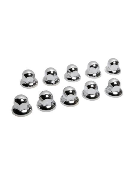 Dome, Set 10 copribulloni testa tonda in acciaio inox - Ø 32 mm - Cromo