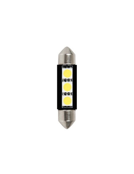 24V Led Series - 3 SMD x 3 chips - 10x39 mm - SV8,5-8 - 2 pz  - Scatola - Bianco - Doppia polarità