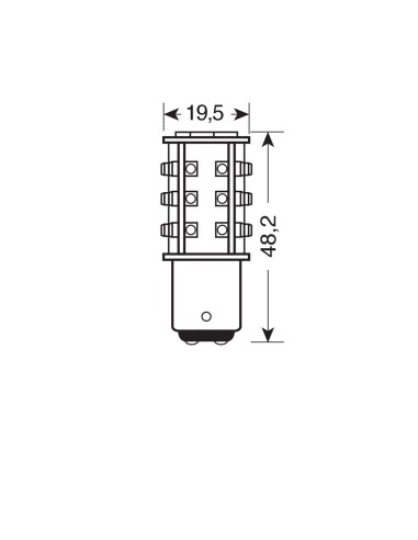 24V Hyper-Led 39 - 39 SMD x 1 chips - (P21/5W) - BAY15d - 1 pz  - Scatola - Bianco - Doppia polarità