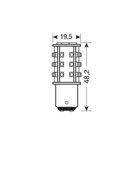 24V Hyper-Led 39 - 39 SMD x 1 chips - (P21/5W) - BAY15d - 1 pz  - Scatola - Bianco - Doppia polarità