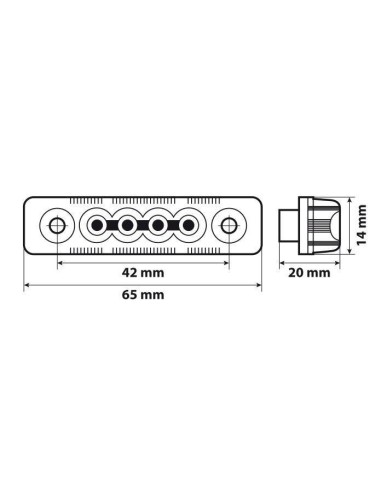 Luce ingombro - 4 Led - 24V - Arancio