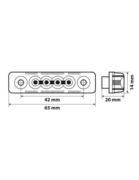 Luce ingombro - 4 Led - 24V - Arancio