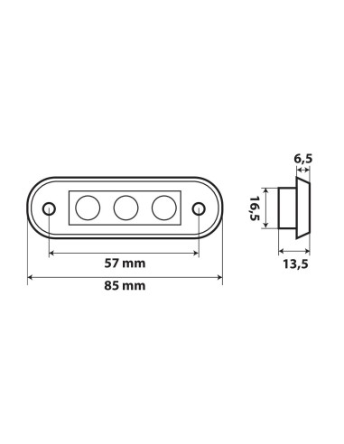LUCE DA INCASSO A 3 LED SMD VERDEV-3