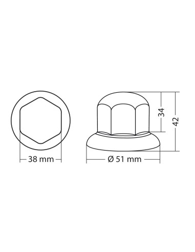 SET 10 PZ.COPRIBULLONI 32MM IN ABS
