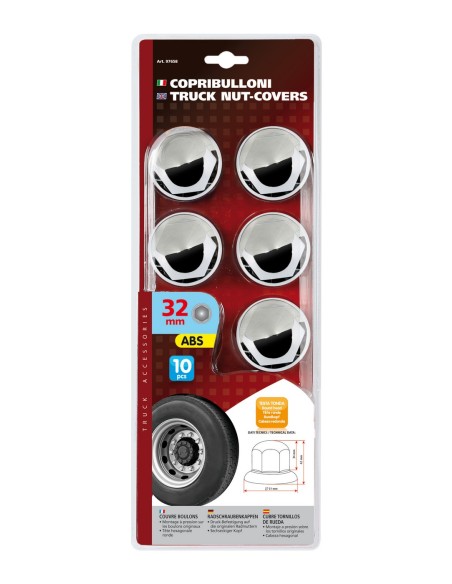 SET 10 PZ.COPRIBULLONI 32MM IN ABS