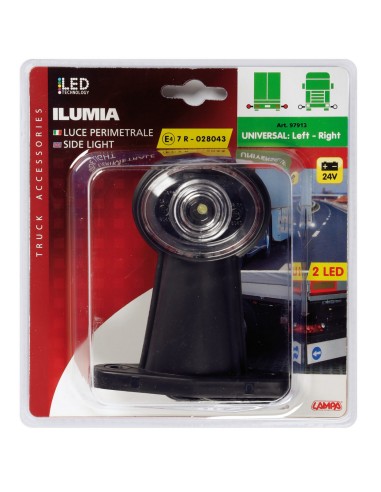 Ilumia, luce ingombro - 2 Led - 24V - Diritta corta - Universale