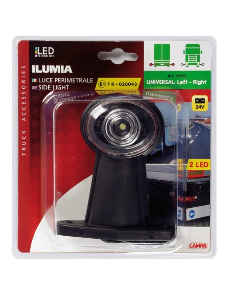 Ilumia, luce ingombro - 2 Led - 24V - Diritta corta - Universale