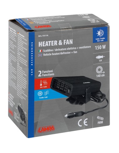 Heater & Fan, scaldino/sbrinatore e ventilatore - 12V - 150W