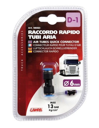 D-1, raccordo tubi aria - Ø 6 mm