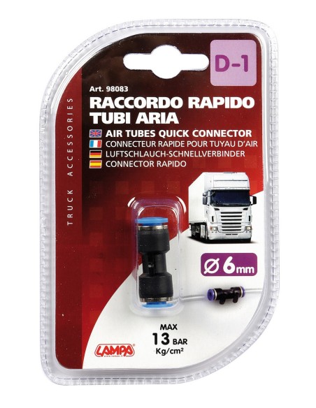 D-1, raccordo tubi aria - Ø 6 mm