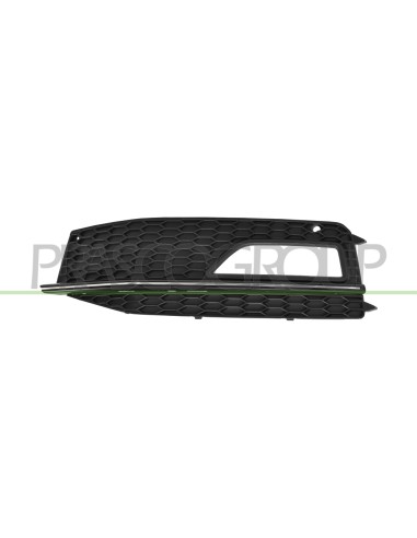GRIGLIA SINISTRA PARAURTI ANTERIORE NERA CON SEDE FENDI CON MODANATURA CROMATA MOD. S4 AUDI A4 (B8) Mod. 01-12 - 04-15