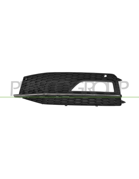 GRIGLIA SINISTRA PARAURTI ANTERIORE NERA CON SEDE FENDI CON MODANATURA CROMATA MOD. S4 AUDI A4 (B8) Mod. 01-12 - 04-15