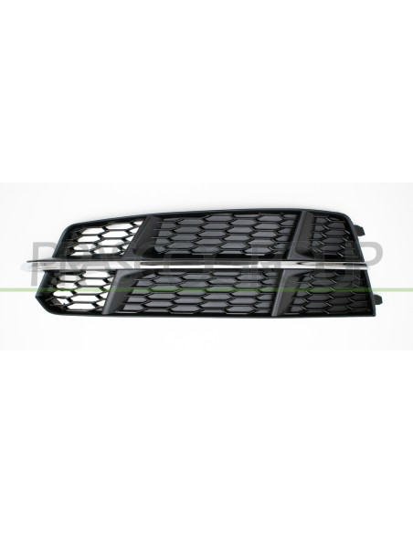 GRIGLIA SINISTRA PARAURTI ANTERIORE NERA CON MODANATURA CROMATA MOD. S LINE AUDI A6 (4GC) Mod. 07-16 - 04-19