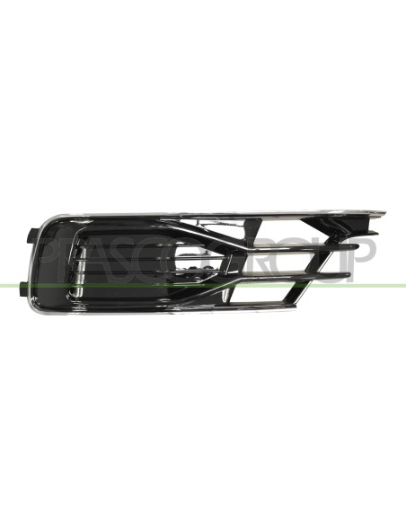 GRIGLIA SINISTRA PARAURTI ANTERIORE NERA LUCIDA CON CORNICE CROMATA AUDI A6 (4GC) Mod. 09-14 - 06-16