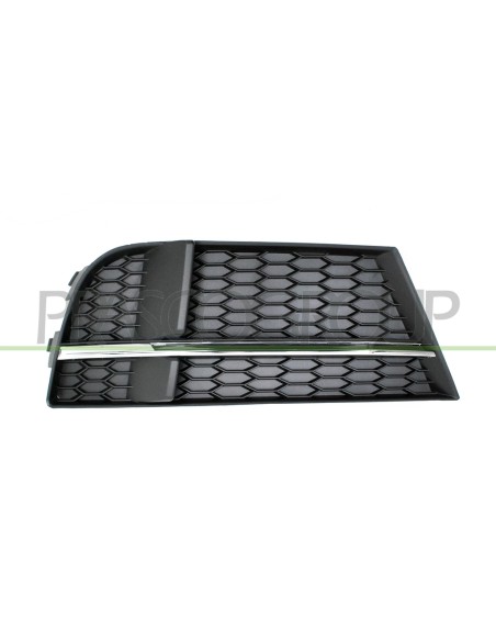 GRIGLIA DESTRA PARAURTI ANTERIORE NERA CON MODANATURA CROMATA MOD. S LINE AUDI A3 3-5 PORTE (8VF-8VK) Mod. 02-16 - 04-20
