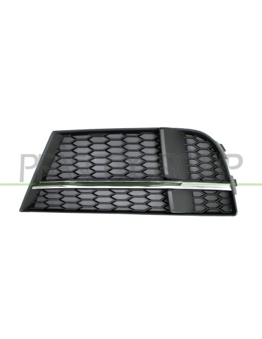 GRIGLIA SINISTRA PARAURTI ANTERIORE NERA CON MODANATURA CROMATA MOD. S LINE AUDI A3 3-5 PORTE (8VF-8VK) Mod. 02-16 - 04-20