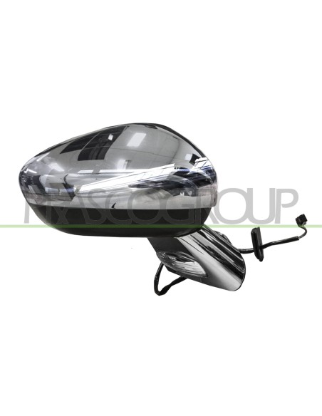 RETROVISORE DESTRO ELETTRICO CROMATO CON FANALE CON SONDA CON BASE CROMATA CONVESSO 7 PINS CITROEN C3 Mod. 09-09 - 05-13