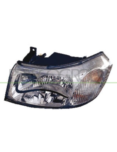 PROIETTORE SINISTRO H4 ELETTRICO SENZA MOTORE CROMATO MOD. in poi 03 FORD TRANSIT MK VI Mod. 03-00 - 02-06