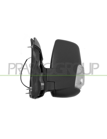 RETROVISORE SINISTRO MANUALE NERO CON FANALE BIANCO BRACCIO CORTO CONVESSO 2 PINS FORD TRANSIT (TTG) Mod. 01-14 - 08-19