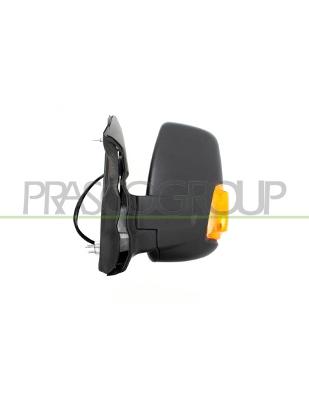 RETROVISORE SINISTRO MANUALE NERO CON FANALE ARANCIO BRACCIO CORTO CONVESSO 2 PINS FORD TRANSIT (TTG) Mod. 01-14 - 08-19