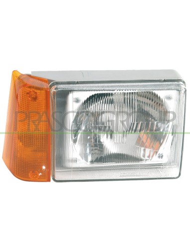 PROIETTORE ASIMMETRICO SINISTRO H5 MANUALE CON FANALE ARANCIO FIAT PANDA Mod. 01-86 - 08-03