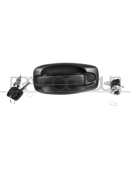 MANIGLIA ANTERIORE SINISTRA ESTERNA NERA CON FORO NOTTOLINO CON SET CHIAVI PEUGEOT BIPPER Mod. 06-07 - 03-16
